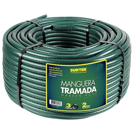 SURTEK Green woven garden hose 1in 100m reel M1T100